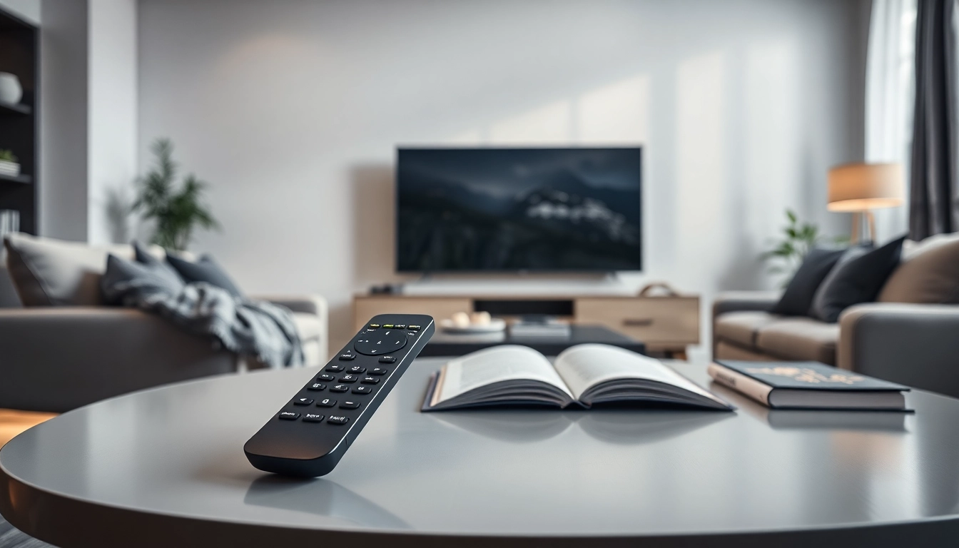 Steuern Sie Ihr Heimkino mit der stilvollen Samsung Fernbedienung Q90R auf einem eleganten Tisch.