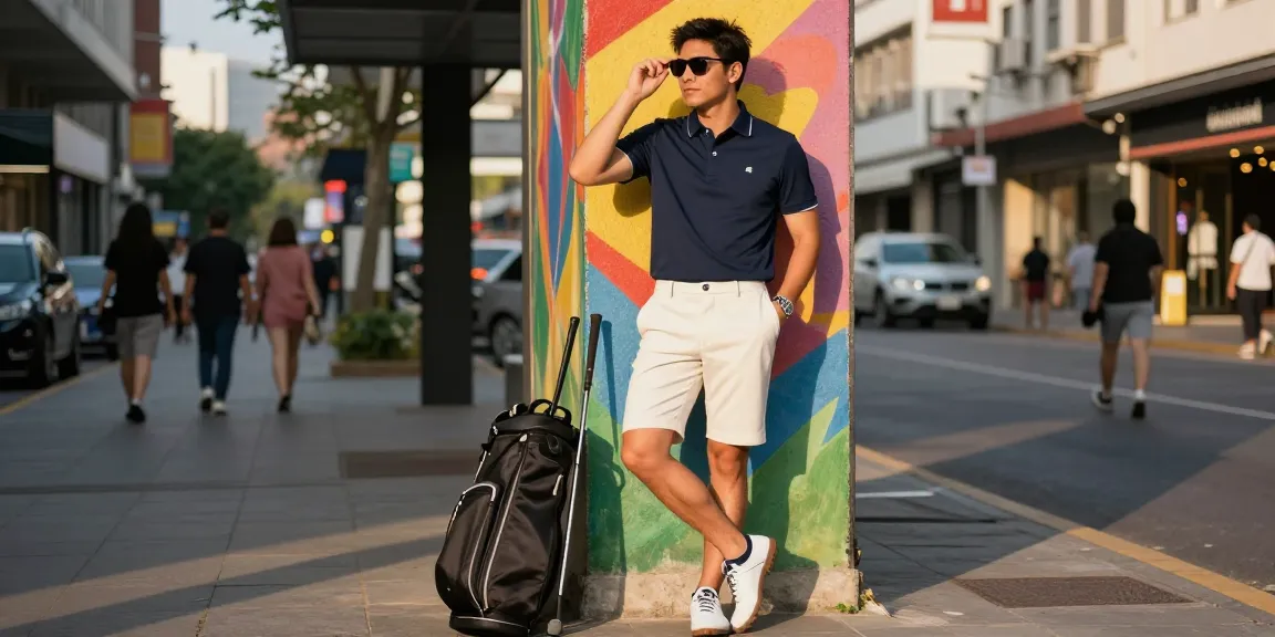 Stylish urban lifestyle featuring golf wear replicas showcasing modern fashion trends.