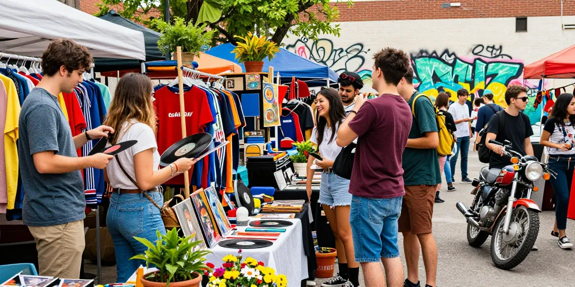 Explore vintage treasures at a vibrant market showcasing rokok 88 culture.