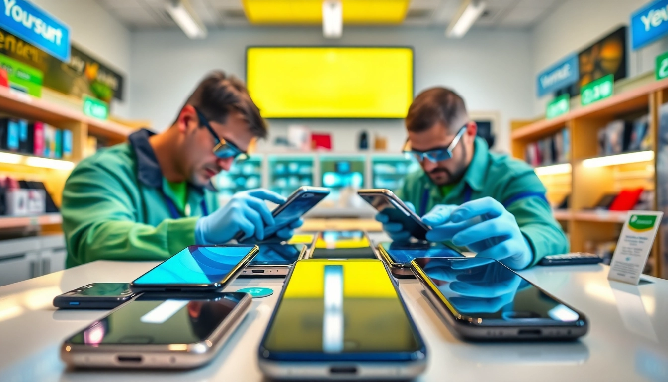 Get cash for phones North Little Rock AR with professional technicians examining devices.