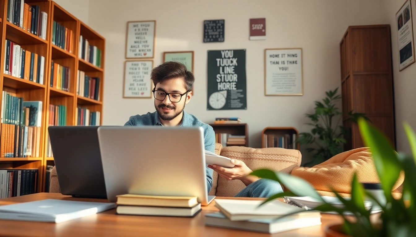 Engaging remote exam help session with a tutor guiding a student in a cozy study setting.