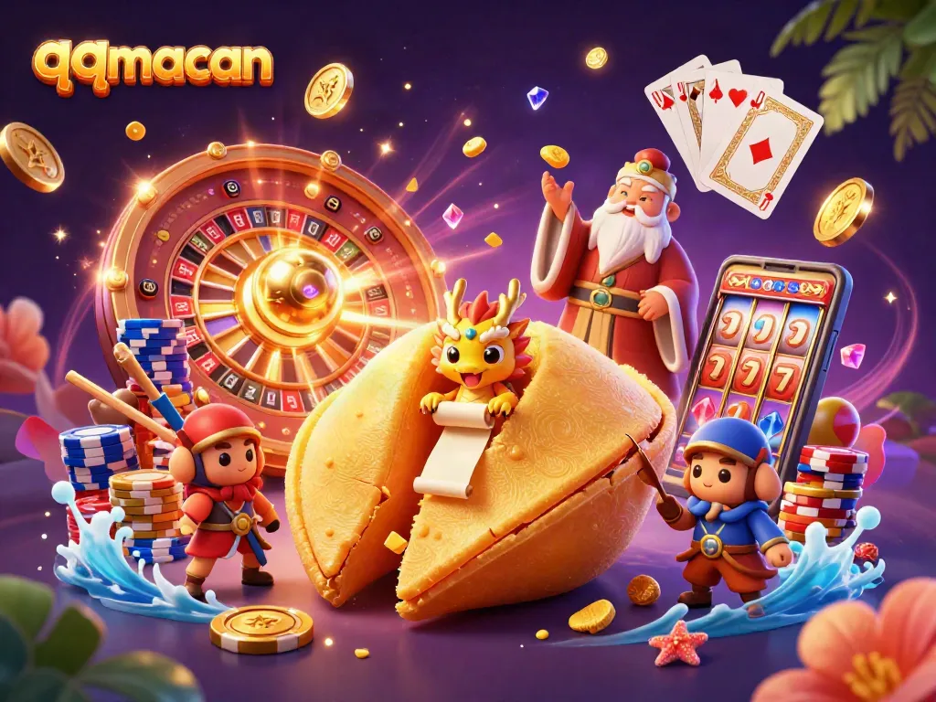 Experience real-time gaming at qqmacan with a dynamic illustration of luck and fortune.