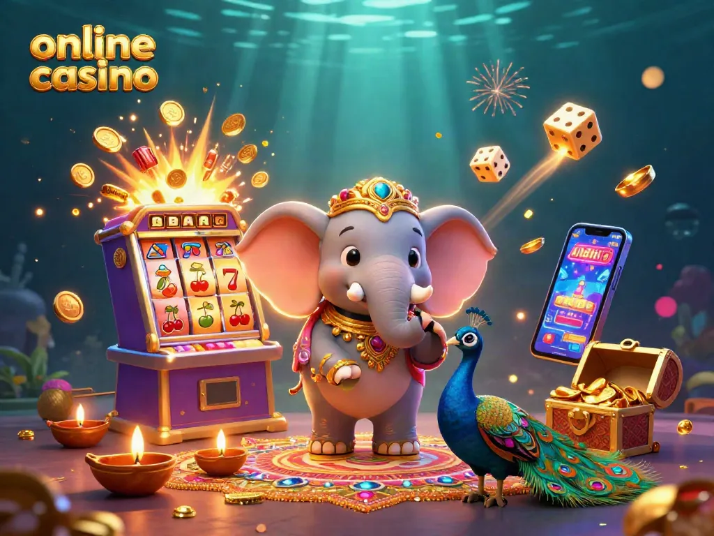 Juega en un casino en línea y disfruta de un estallido de jackpot con luces y monedas.
