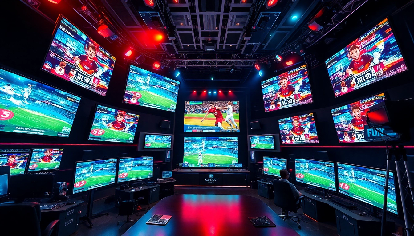 스포츠중계를 통한 생방송 시청 환경을 생생하게 보여주는 이미지
