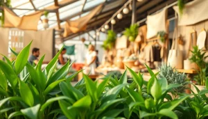 Explore sustainable living at https://www.unsustainablemagazine.com with a vibrant eco-friendly market scene.