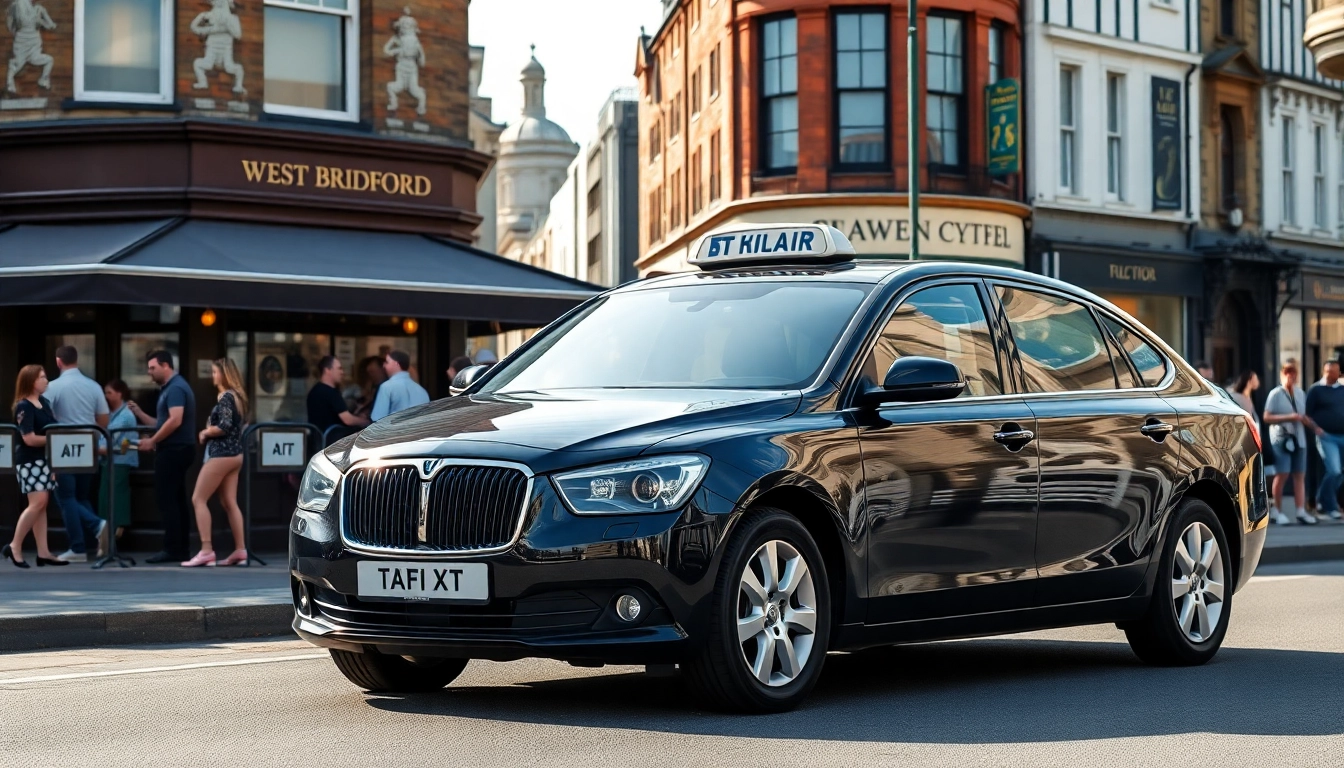 Book a West bridgford Taxi outside a bustling café with vibrant street life.