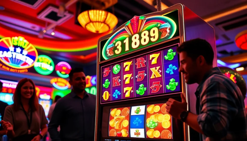 Menang besar dengan bro138 slot sambil bermain di mesin permainan kasino yang ceria.