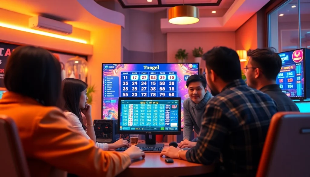 Menampilkan bandar togel online dengan pemain aktif dan antusias di ruang permainan modern.