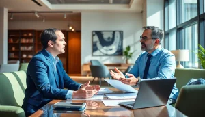 Engaging discussion on wealth management San Antonio in a modern office setting highlighting collaboration and trust.