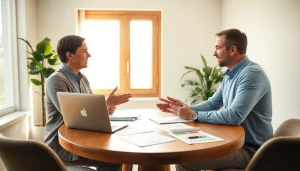 카드 현금화 방법을 상담하는 전문가와 고객의 대화 장면