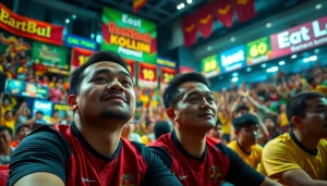 Menampilkan permainan bandar bola game dengan suasana ramai dan penuh semangat.