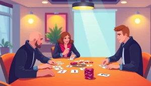 Play an exciting game of Ok rummy with colorful cards and vibrant chips in an online setting.