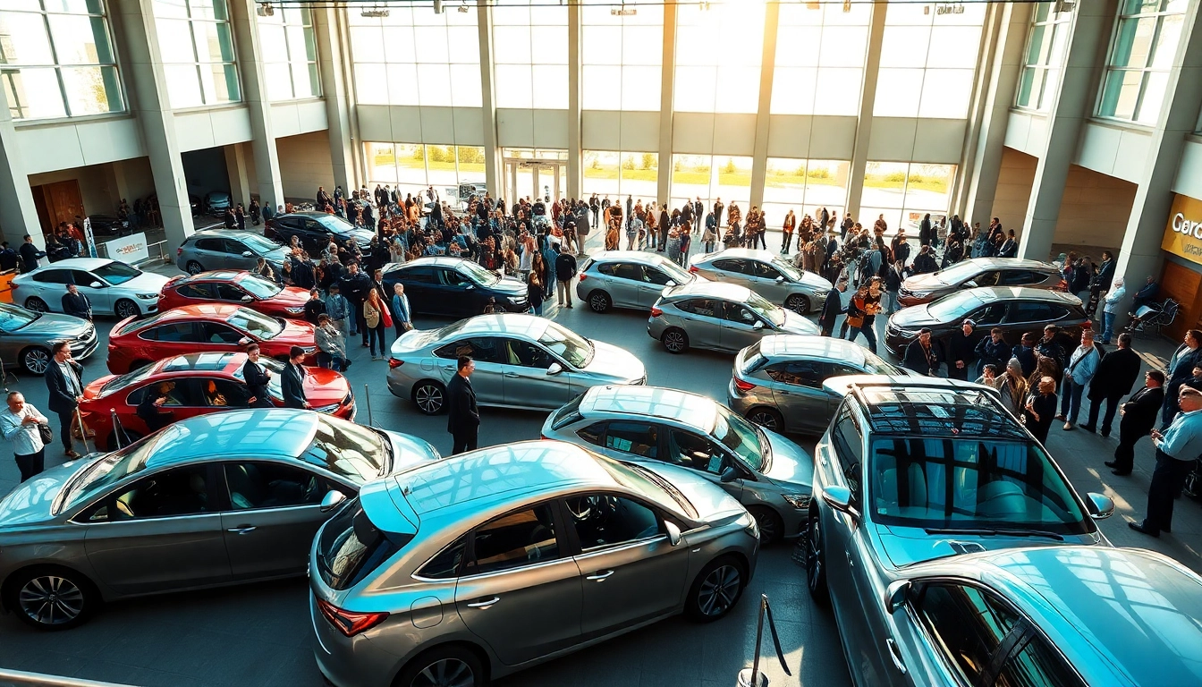 Exciting auto cars show featuring diverse vehicles and engaged attendees.