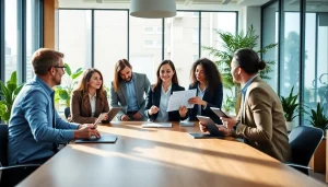 Engaging teamwork by Quickplus Business Consultants showcasing a diverse group in an office meeting.