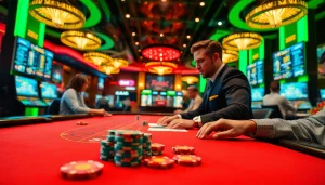 Melihat bandar toto terpercaya di meja permainan kasino virtual yang penuh semangat