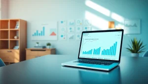 Showcase a professional setup revealing analytics from a cheap smm panel with engaging graphs.