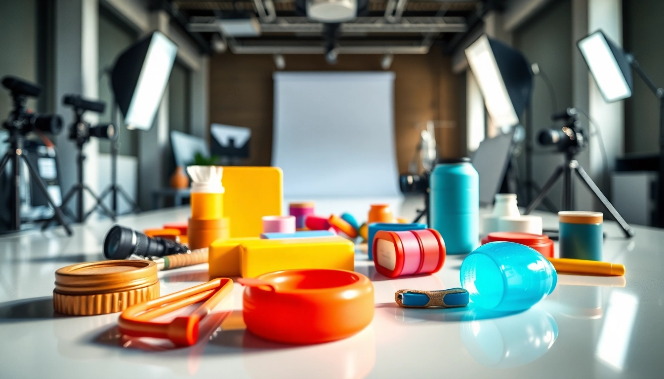 Fotografo di Prodotti che cattura immagini di articoli in uno studio moderno.