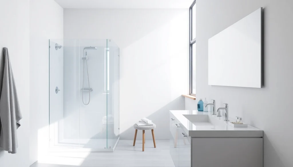 Die Duschkabine von sonni sanitär GmbH in einem modernen Badezimmer.