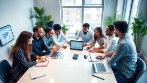 Engaging team meeting centered on wordpress development outsourcing strategies and collaboration.