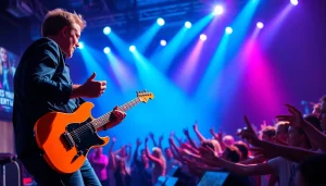 Koralive concert featuring an energetic musician engaging the crowd