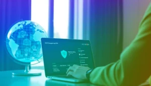 Explore the best vpn options with an engaging workspace and modern technology focus.