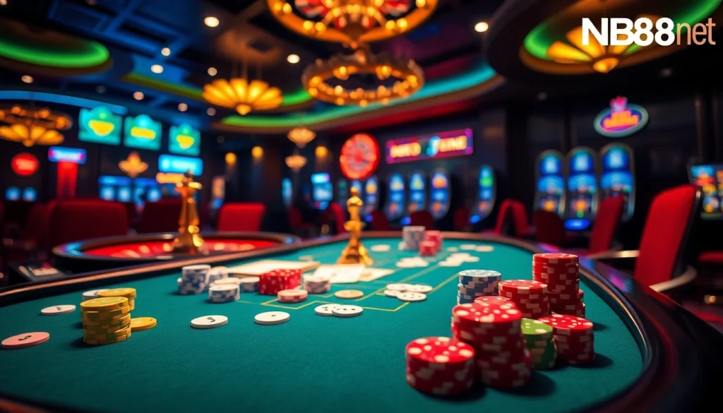 Experience the excitement of gaming at nh88vn.net with vibrant casino tables and thrilling gameplay.