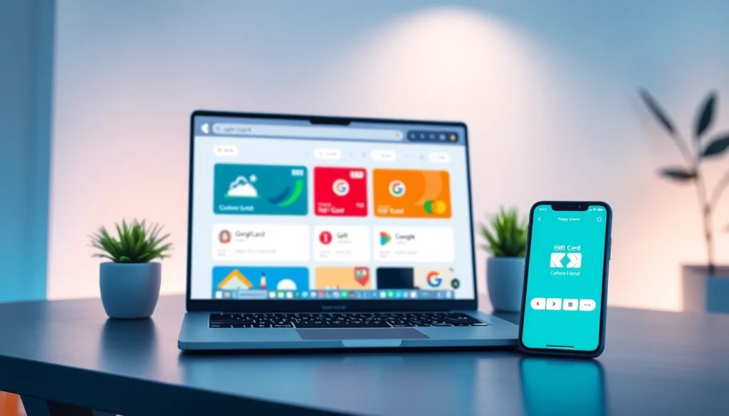 인기 기프트카드가 포함된 상품권소액결제를 위한 현대적 디지털 결제 인터페이스