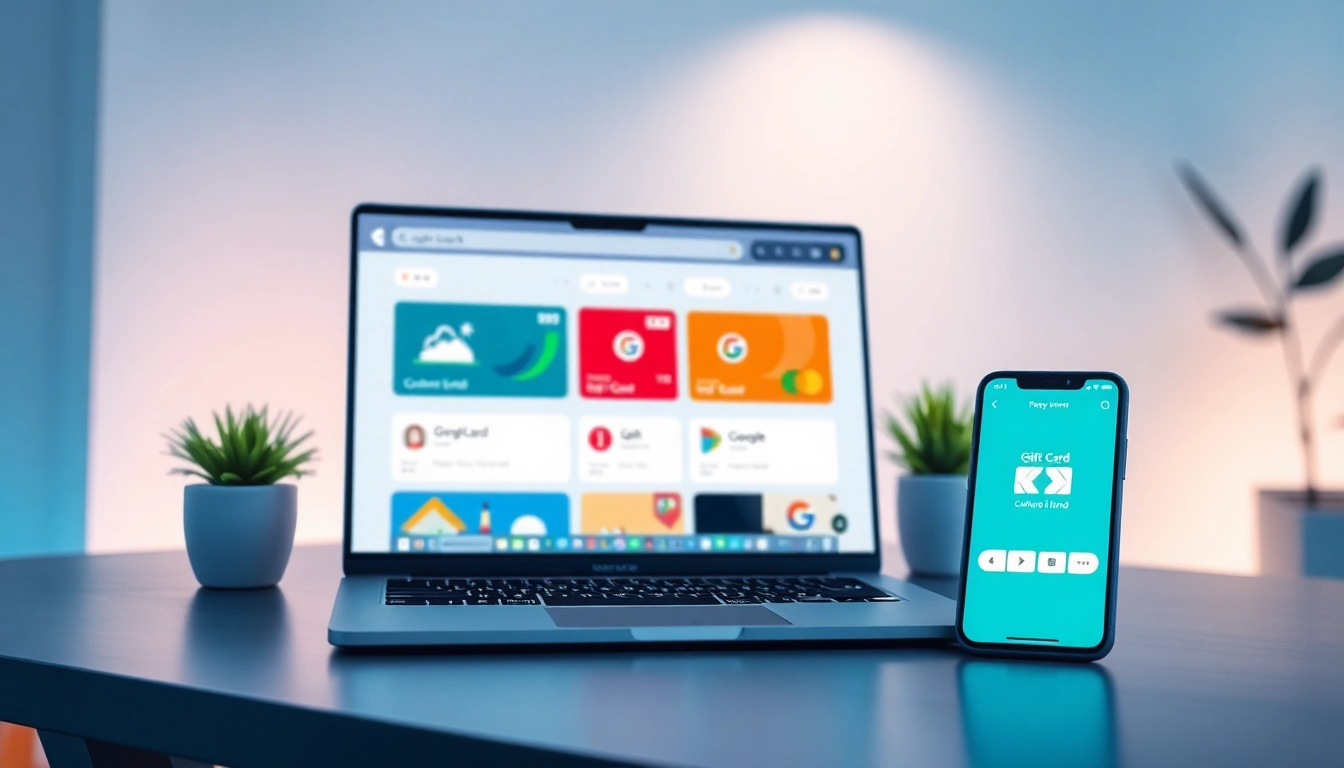 인기 기프트카드가 포함된 상품권소액결제를 위한 현대적 디지털 결제 인터페이스