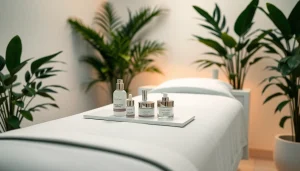 hudvård mot pigmentfläckar i ett lugnt hudvårdsrum och eleganta produkter