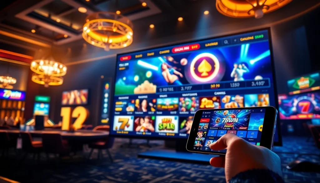Experience gaming excitement at 78win.com with vibrant digital casino visuals.
