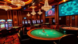 Experience the thrill of kkwin with high-stakes poker and dazzling slot machines in a luxurious casino setting.