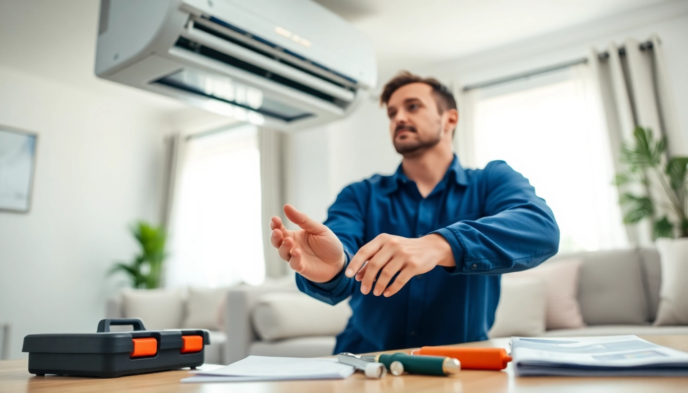HVAC technician provides AC repair Glendale AZ service in a modern home setting.