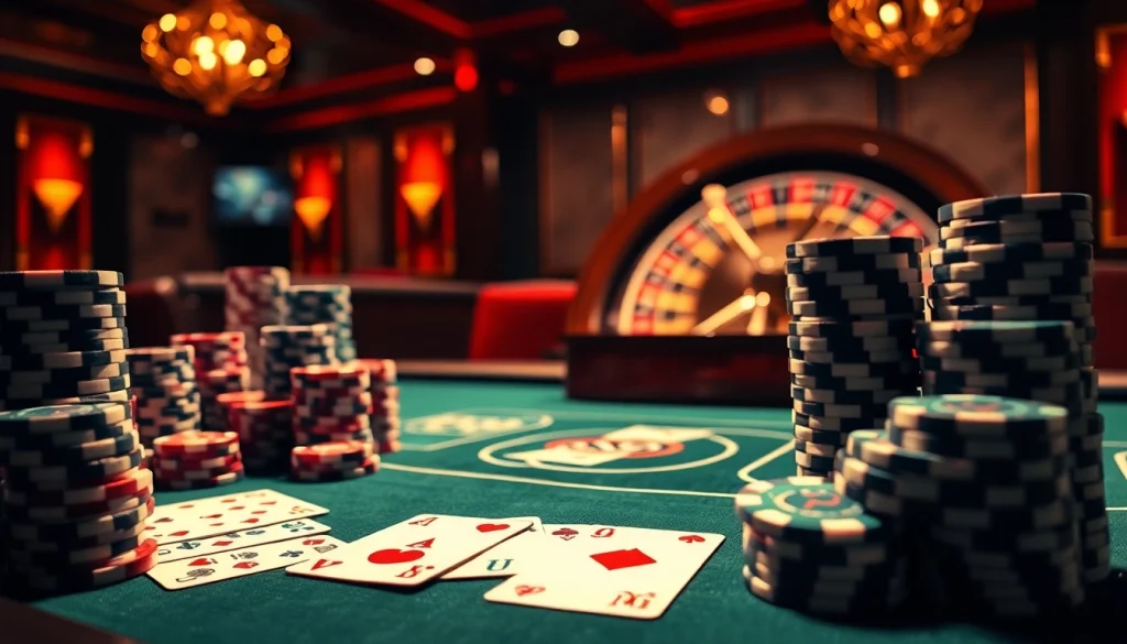 Nếu như vậy bám vào đây while playing poker at a professional casino table with vibrant chips and cards.