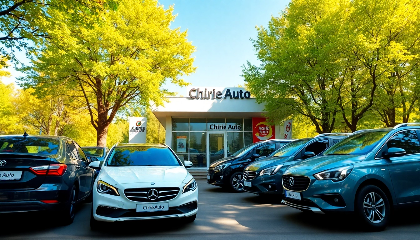Chirie auto rental office in Chișinău with modern cars on display.