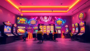 Exciting online gaming scene highlighting hoki138 pro with vibrant slot graphics.