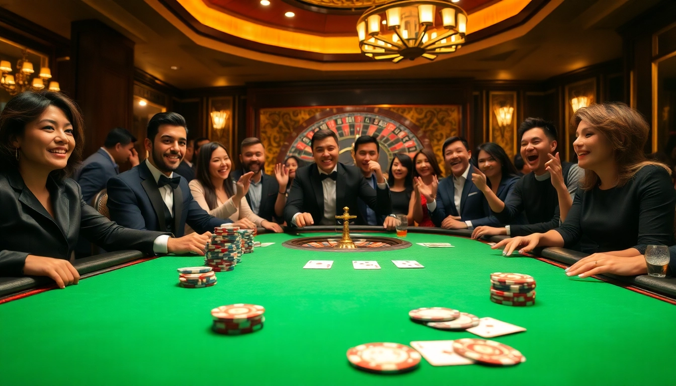 Players enjoying high-stakes poker at a casino while staying updated on Bong da lu betting odds.