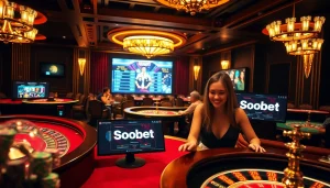 Enjoying sbobet at a vibrant casino table with exciting gameplay and thrilling betting options.
