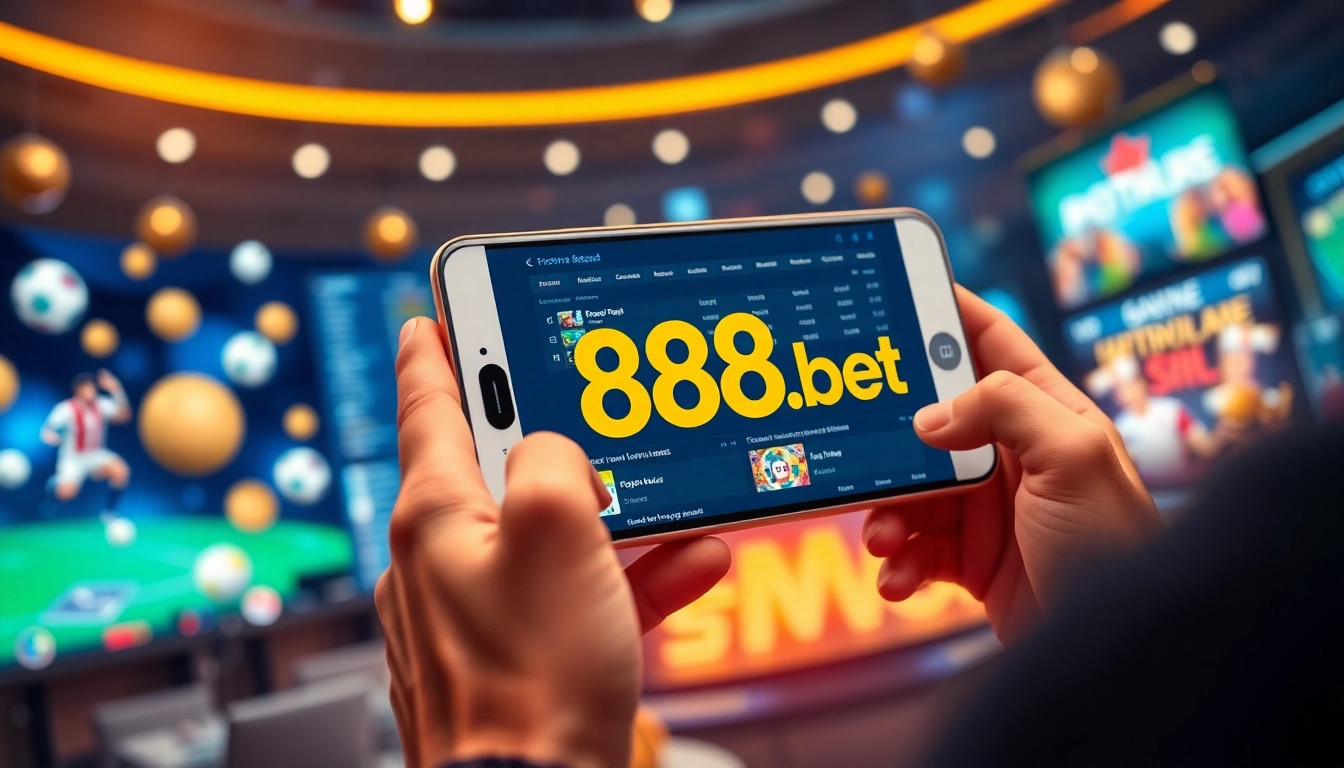 Exciting sports betting scene with a modern interface showcasing 888b.bet options.