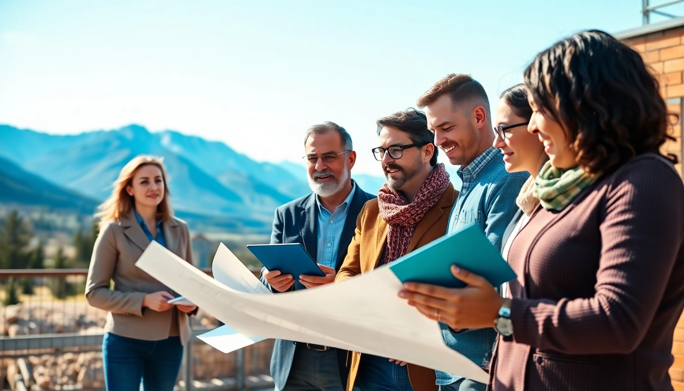 Engaging discussion on construction advocacy Colorado with industry experts in scenic background.