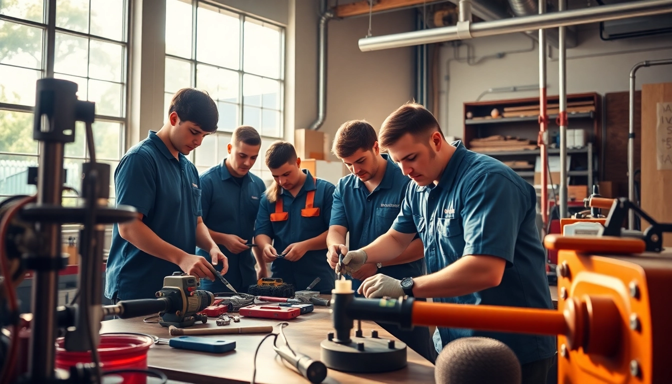 Students learning practical skills at hawaii trade schools in a hands-on training environment.
