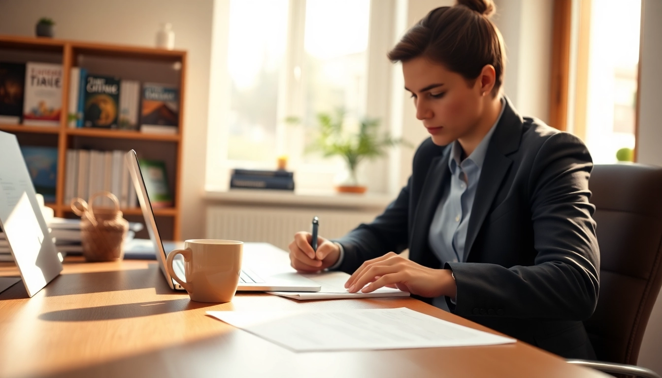 Complete the eta uk application form with dedication and focus in a well-lit office.