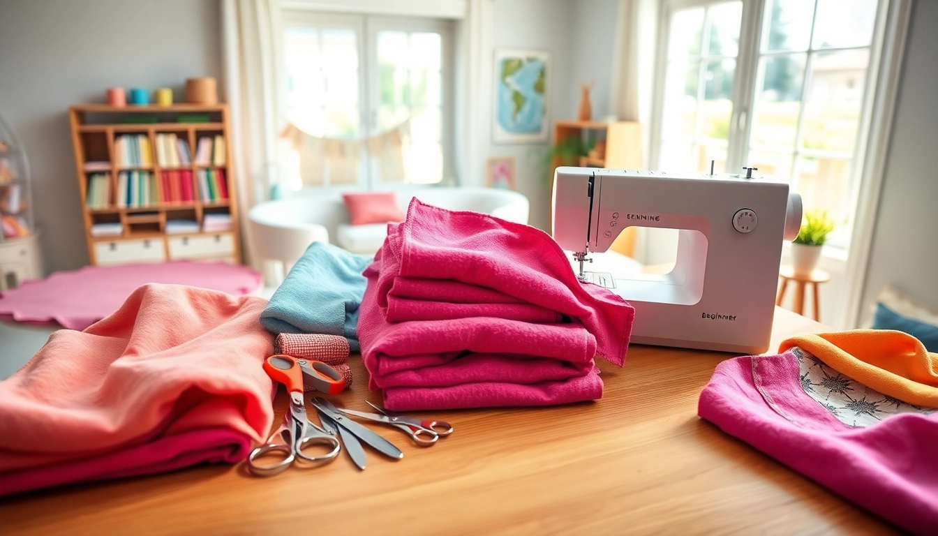 Beginner stoffen voor naaien beginners Nederland op een georganiseerd werkblad met creatieve tools.