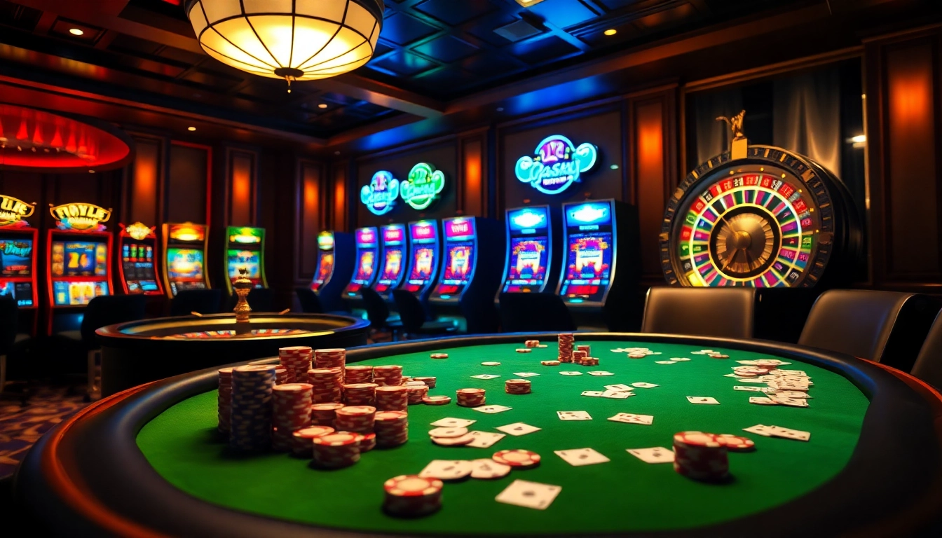 Players engaging in high-stakes poker action at a luxurious casino table while exploring apk jaya.