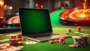 Engage in online sports betting with sbobet link alternatif showcased on an elegant casino table.