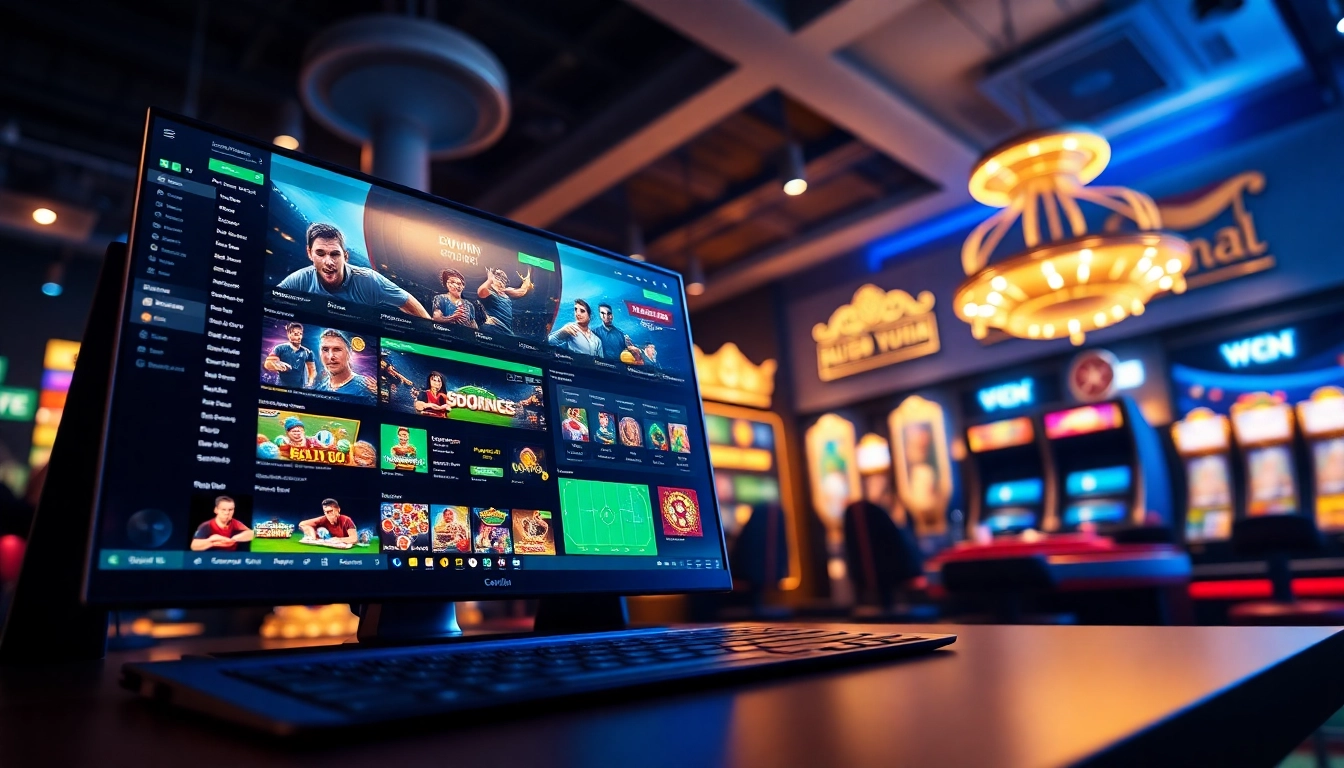 Dynamic interface of 98winwin.live showcasing online gambling excitement with sports betting and casino games.