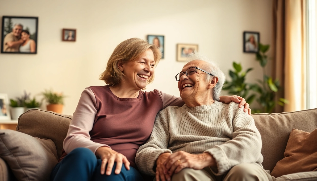 Caring senior caregivers austin tx providing companionship to an elderly person in a cozy home setting.