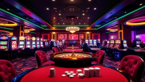 An immersive casino scene at https://xx88.contractors/, showcasing vibrant slot machines and gaming tables.