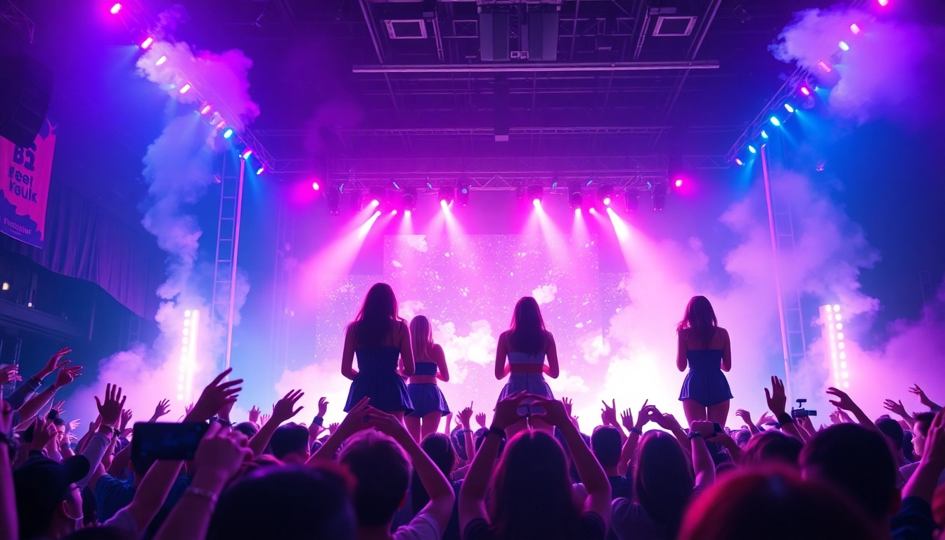 BLACKPINK news highlights an electrifying K-pop concert with vibrant fans and stage lights.