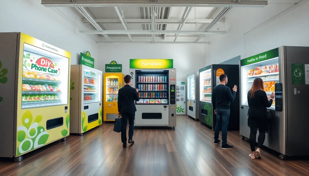 Snack machine manufacturers showcase innovative vending solutions in a modern showroom