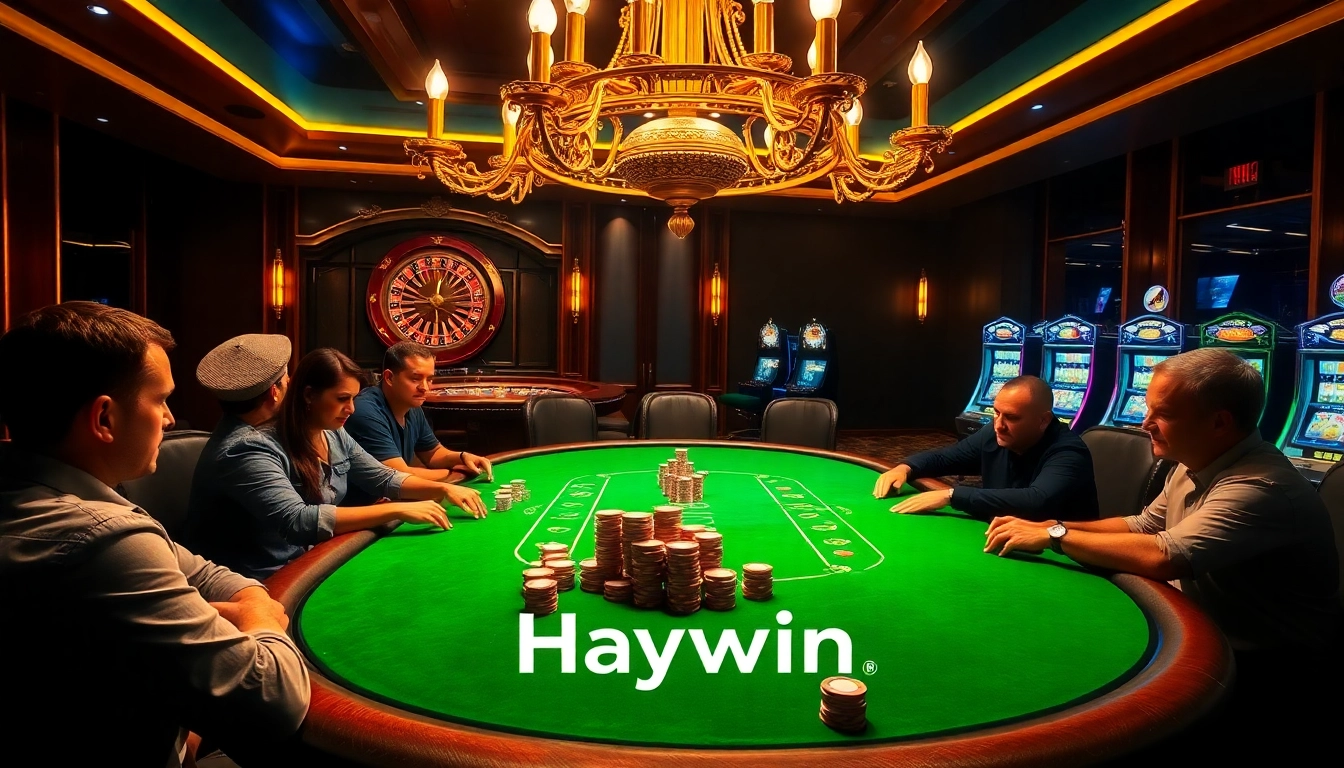 Experience the thrill of poker with Haywin's high-stakes table showcasing vibrant gameplay.